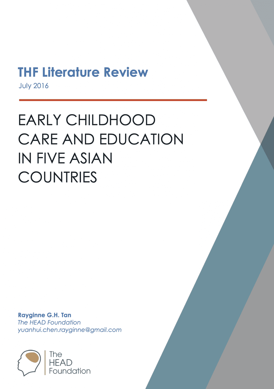 Early childhood care and education in five Asian countries - The HEAD ...